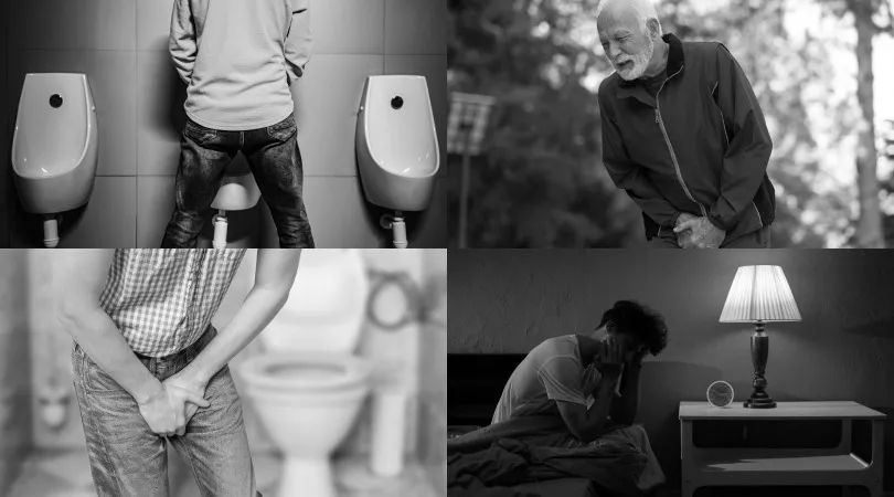 Mężczyzna siedzący na łóżku w nocy