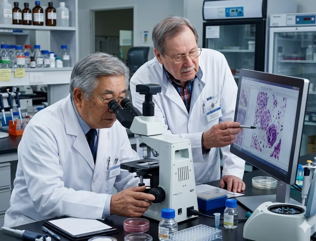 Doutores pracujący nad formułą w laboratorium