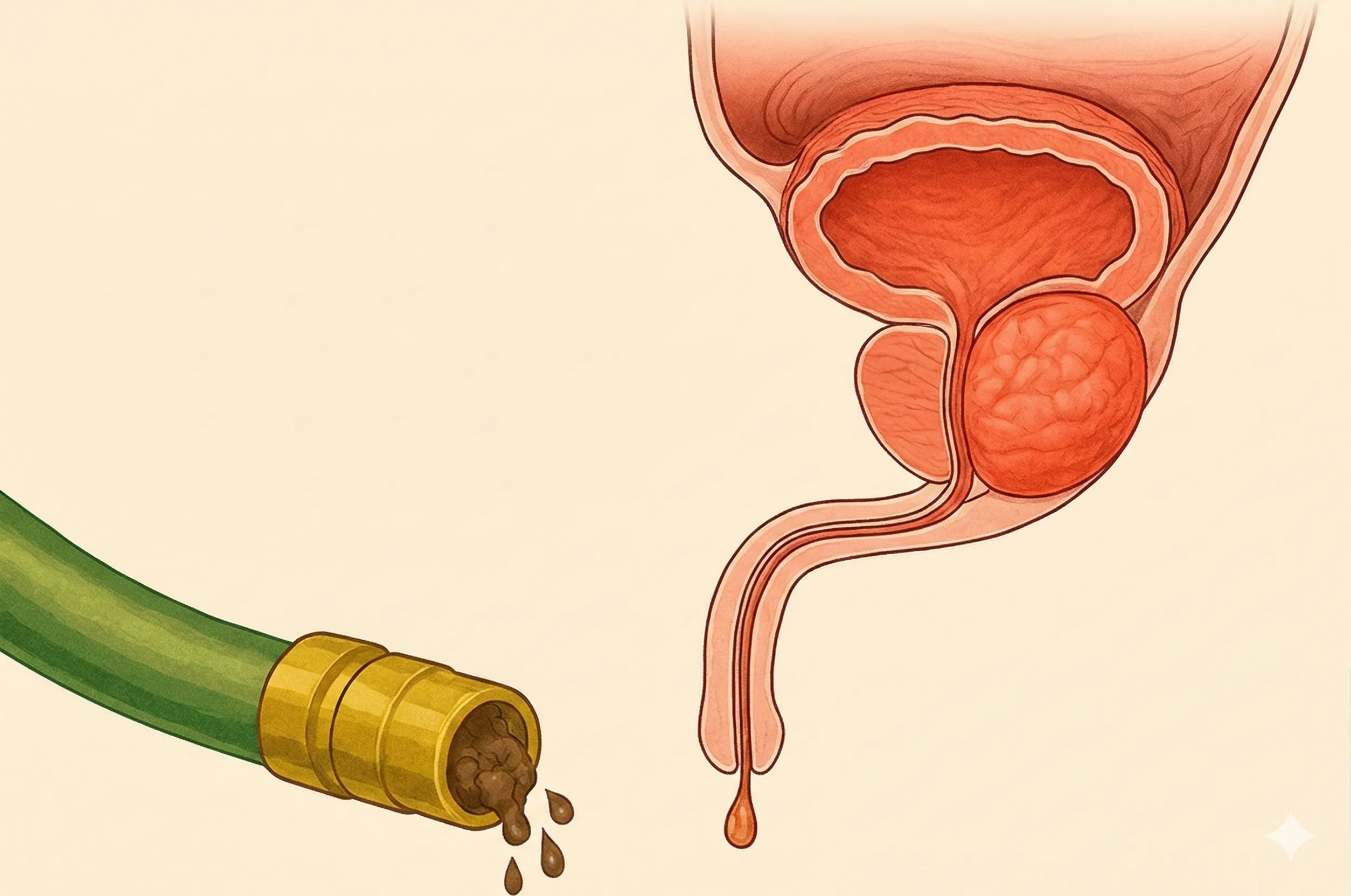 Wizualizacja zablokowanego przepływu w prostacie