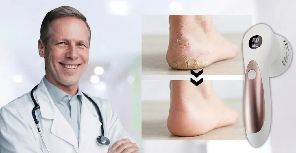 Doctor showing foot care study